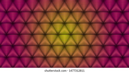 Pink-Yellow modern Sofa texture, triangle textile pattern