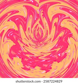 Pink-Yellow Wavy Brushstrokes Lotus Pattern. Can be used as a pattern for wallpaper, tile, laminate, interior, furniture, phone case, bag, card, cover, fabric, carpet, background,  photoframe etc.