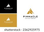 Pinnacle Mountain Investment Marketing Statistics Arrow business financial logo design
