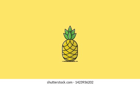 Pinnaple fruit flat design vector illustration