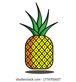 Pinneaple icon vector on white background - Tropical fruit