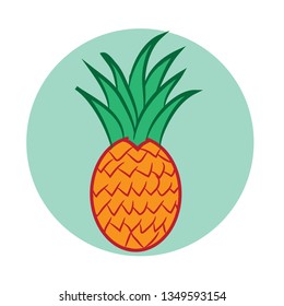 Pinneaple Simple Design in Tropical Style for Icon