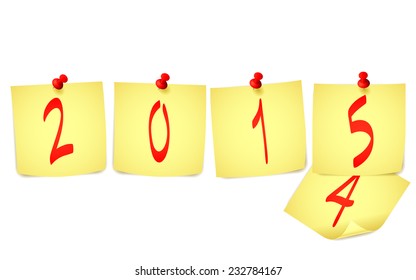 Pinned 2015 New Year paper note.