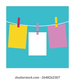 Pinned Clothesline Frames for Photos Display