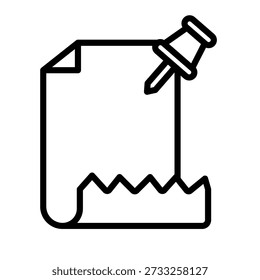 Pinned Document Memo Icon - Important Office Notice