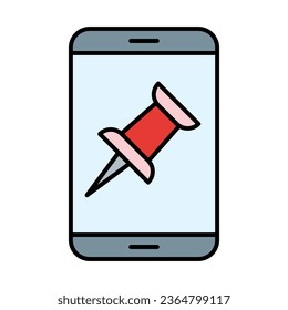 Pinned Icon Design For Personal And Commercial Use.