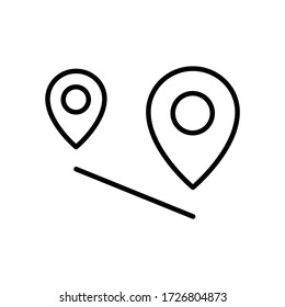 pinned icon location flat  vector logo design trendy illustration signage symbol graphic simple