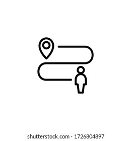 pinned icon location flat  vector logo design trendy illustration signage symbol graphic simple