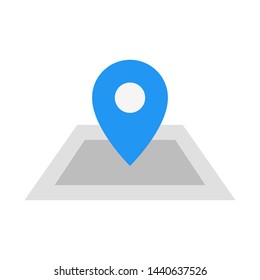 Pinned map location icon. map with pin symbol. flat style map icon.