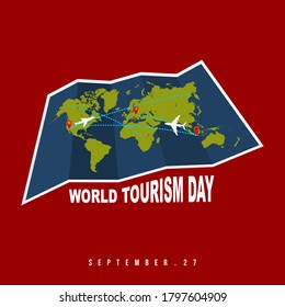 Pinned Map vector illustration. Good template for World Tourism Day design.