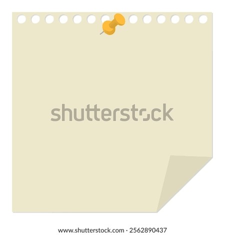 Pinned Memo Paper with Folded Corners, plain paper