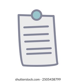Pinned Note Icon Vector Illustration