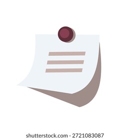 Ilustración vectorial de papel de nota fijada, icono de papel de nota pegajosa fijada, recordatorio de Imagen de Vector de papel, notas arte de Clip, post it arte de Clip de nota
