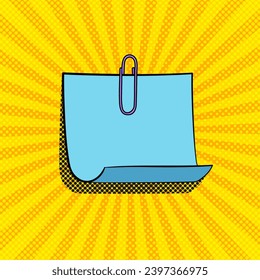 Pinned note paper for messages with a copy space. Pop art vintage vector illustration