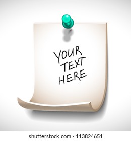 Pinned note  - vector illustration for your business presentations.
