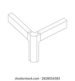Pinned Open Mortise and Tenon Joint Outline Woodworking Illustration