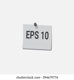 pinned paper note icon EPS 10