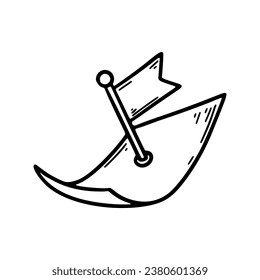 Pinned paper in sketch doodle style. Empty page. Handdrawn blank note book sheet