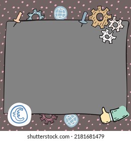 Placa De Presentación Con Mensajes Importantes Escritos. Información Crucial Presentada Sobre Una Pieza De Papel. Anuncios Críticos Mostrados Con Pancartas Alrededor.