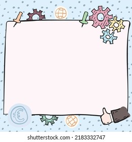 Pinned Presentation Board With Important Messages Written In. Crutial Informations Presented On Piece Of Paper. Critical Announcements Displayed With Signs Around.