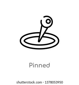 pinned vector line icon. Simple element illustration. pinned outline icon from signs concept. Can be used for web and mobile