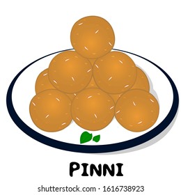 Pinni or methi laddu indian Punjabi food Vector