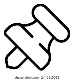 Pinning paper thumbtack icon outline vector. Office supply. Notice pushpin needle