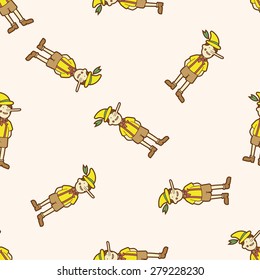 Pinocchio , cartoon seamless pattern background