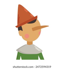 Pinocchio icon clipart avatar logotype isolated vector illustration