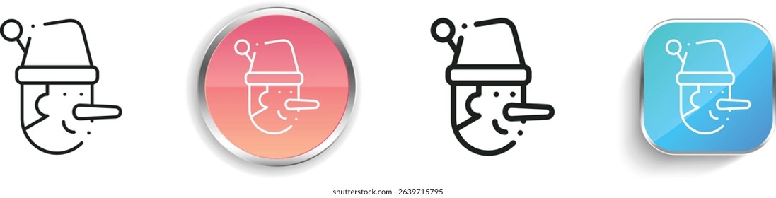 pinocchio icon. Thin Linear, Regular and Button Style Design Isolated On White Background