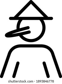 	
Pinocchio icon, vector line illustration	

