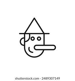 Pinocchio logo sign vector outline