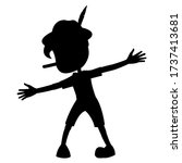 Pinocchio Silhouette Tale Vectoral Illustration. For Children Book Covers, Magazines, Web Pages.