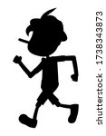 Pinocchio Silhouette Tale Vectoral Illustration. For Children Book Covers, Magazines, Web Pages.