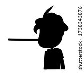 Pinocchio Silhouette Tale Vectoral Illustration. Long Nose. For Children Book Covers, Magazines, Web Pages.