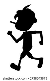 Pinocchio Silhouette Tale Vectoral Illustration. For Children Book Covers, Magazines, Web Pages.
