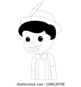 Pinocchio Tale Black White Vectoral Illustration Stock Vector (royalty 