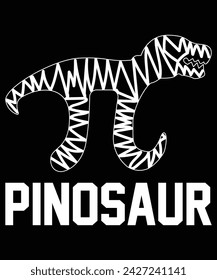 Pinosaur Happy Pi Day Shirt Druckvorlage. Typografie T-Shirt Design für Geographen. Math-Liebhaber-Shirt 3.141592