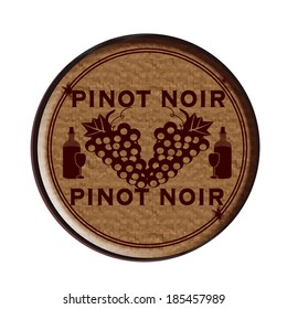 Pinot noir label stamp vector illustration