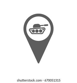 Pinpoint of army zone icon in trendy flat style isolated on white background. Symbol for your web site design, logo, app, UI. Vector illustration, EPS