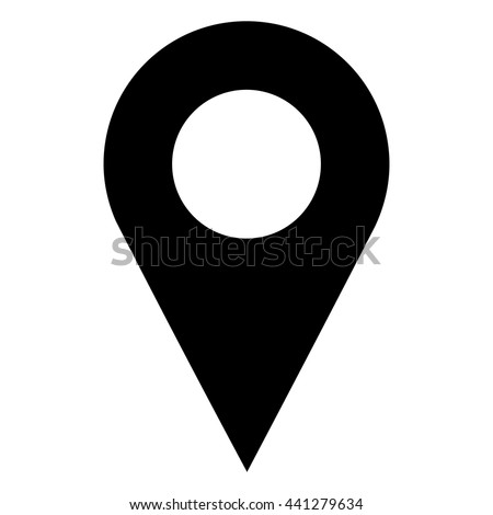 Pinpoint Black Isolated Icon On White Stock Vector (Royalty Free ...
