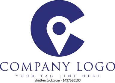 Pinpoint C Letter Logo Design.this is high resolution,creative and unique logo.you can use this logo for your company and website.this is print ready logo.