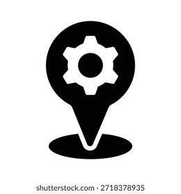 Zahnradsymbol, das die Standorte und Werkstätten des Auto-Service darstellt.