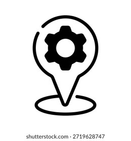 Zahnradsymbol, das die Standorte und Werkstätten des Auto-Service darstellt.