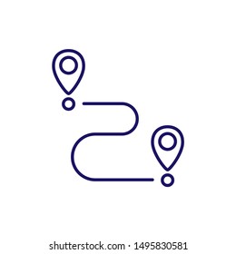 Pinpoint, gps, pin, location, map, address, navigation, route outline vector icon