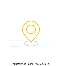 pinpoint, gps tracking line icon