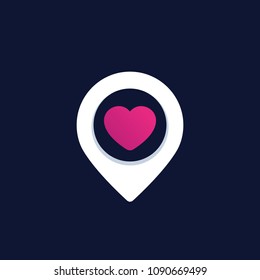 pinpoint with heart, dating logo