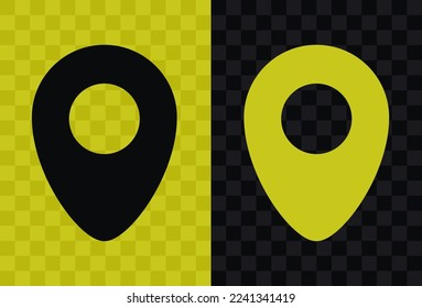 Pinpoint, icono de silueta vectorial de alta calidad. Silueta de icono Pinpoint aislada en fondo transparente oscuro y claro, símbolo Pinpoint.