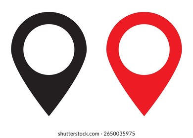 Diseño de Plantilla de Vector plano, Locación y signo de icono de pin de mapa de destino