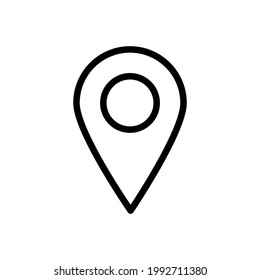Icono Pinpoint. Puntero de ubicación de mapa. Icono de pin. Mapa de navegación GPS, dirección, lugar, brújula, contacto, concepto de búsqueda. Ilustración vectorial.